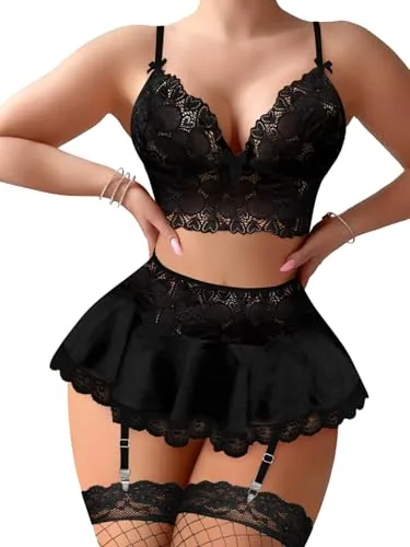 Lingerie Set, Black (size XL)