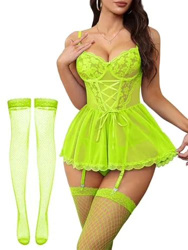 Floral lace Corset, Green