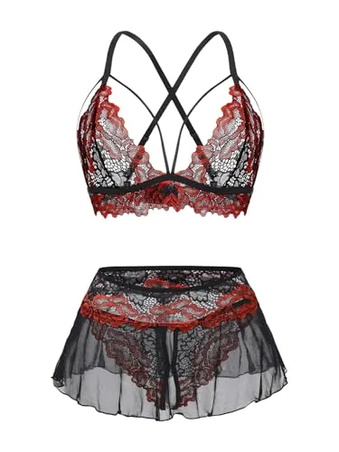 Bra Set, Black Red (size M)