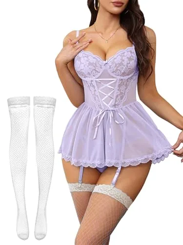 Floral lace Corset, Purple