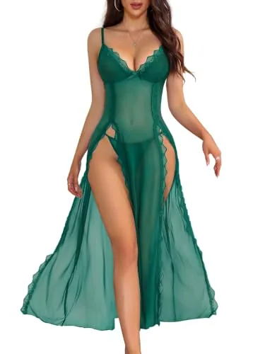 Lingerie Dress, Army Green (size XS)