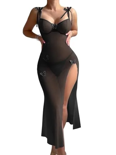 Mesh Underwire Chemise, Black (size XS)