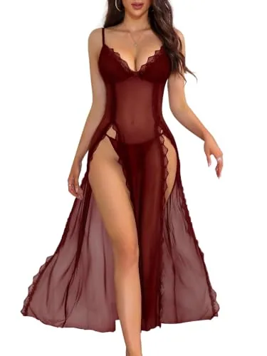 Lingerie Dress, Burgundy Red (size M)