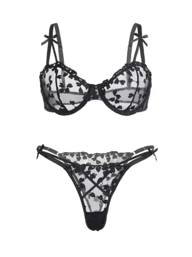 Bra Set, Black (size S, 2 pieces)
