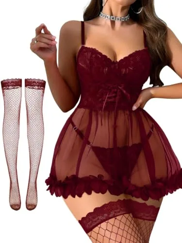 Nightgown, Burgundy Red (size XXL)