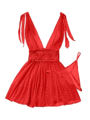 Sheer Nightgown, Bright Red (size S)