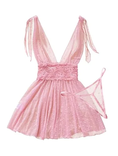 Sheer Nightgown, Pink (size M)
